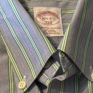Size 16.5 1/2 2/3 Brooks Brothers 340‎ Shirt Long Sleeve